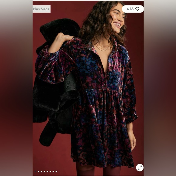 Maeve-The Bettina Tiered Mini Shirt Dress-Size Medium Purchased - Picture 2 of 2